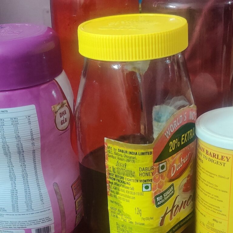 Bottles containing preserved food